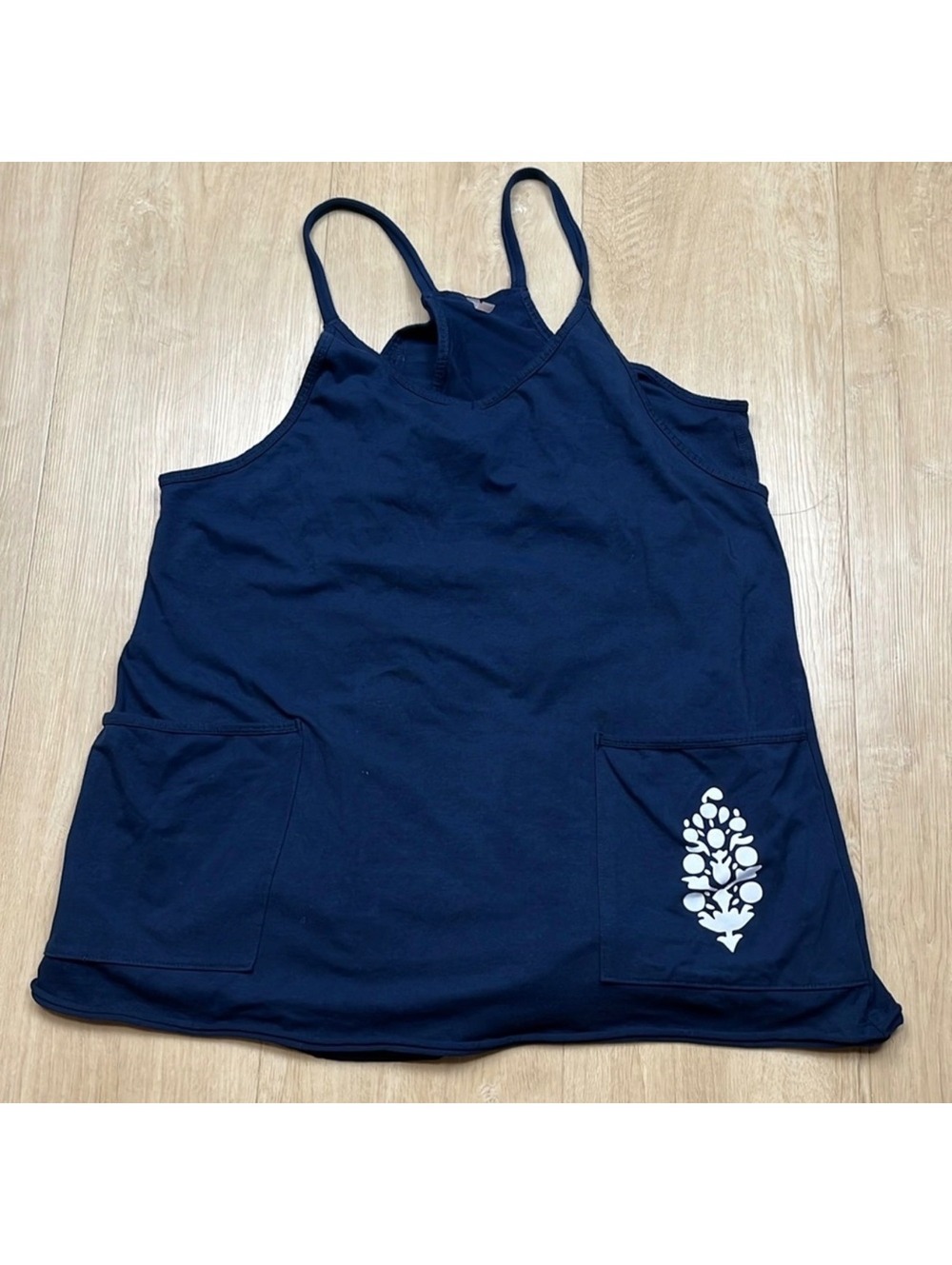 Free People Movement Hot Shot Logo Mini Dress - Midnight Navy XL EUC